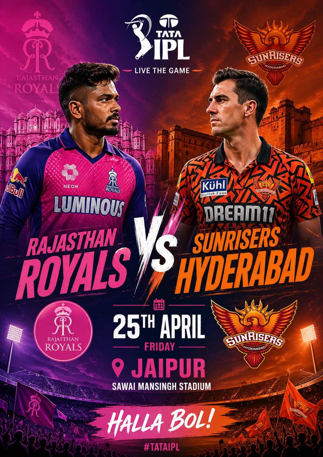 RR vs SRH – IPL 2026 25th April - Sunrisers Hyderabad pull off a stunning chase to beat Rajasthan Royals