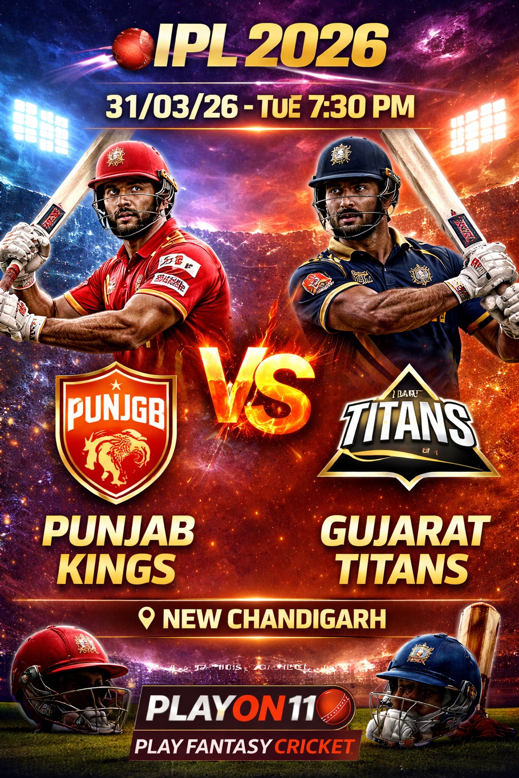 PBKS vs GT – IPL 2026 31 March : PBKS kick off their campaign with a decent win