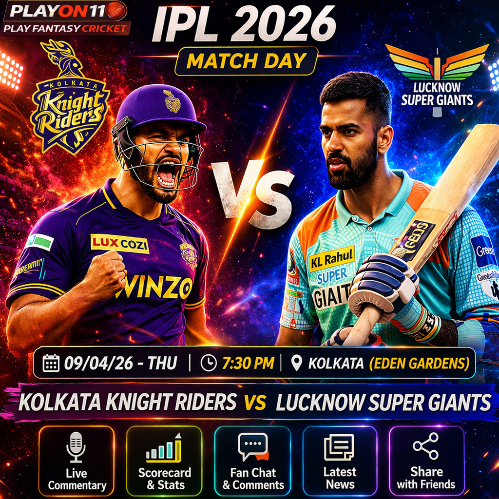 Kolkata Knight Riders vs Lucknow Super Giants – IPL 2026 9th April-  Thriller at Eden Gardens