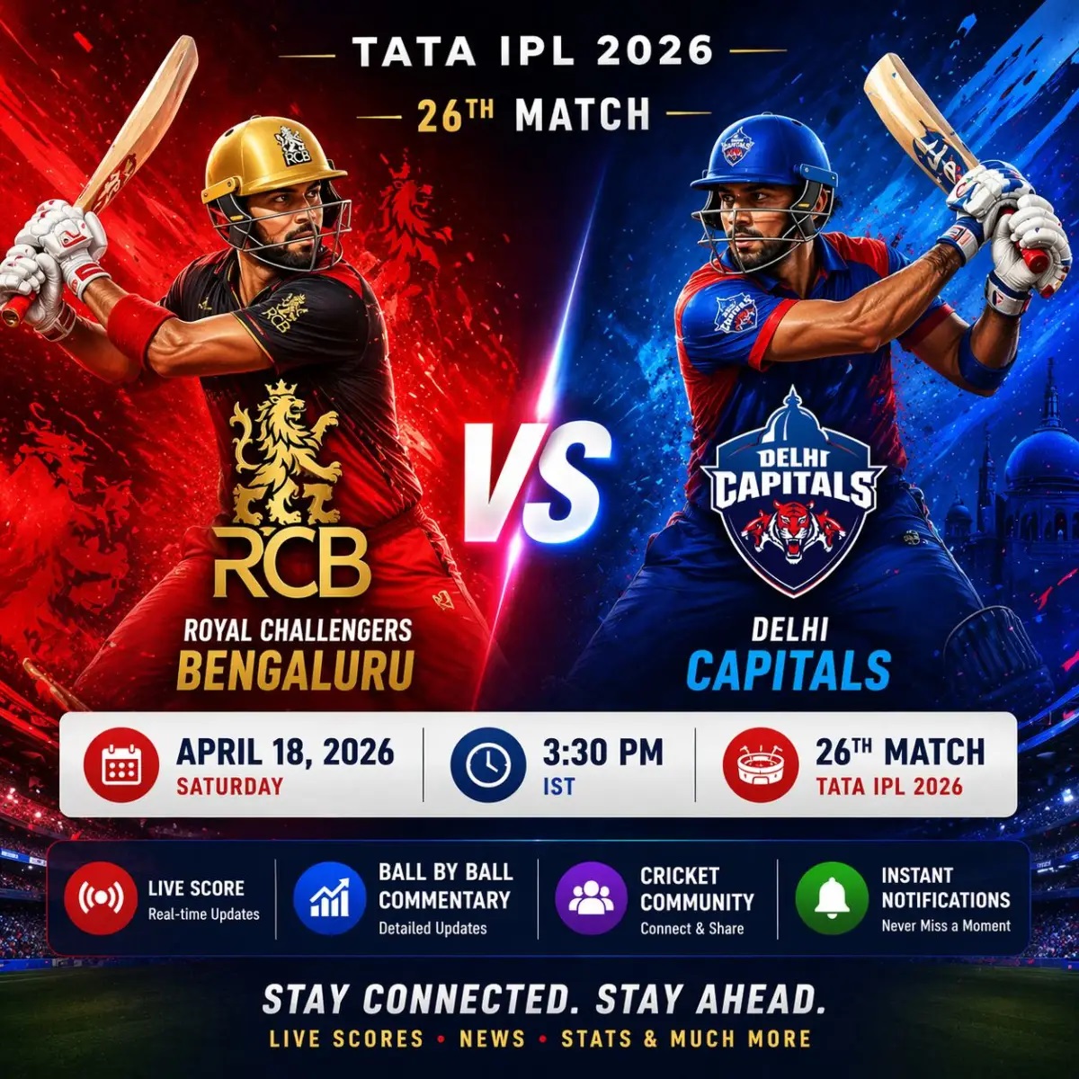 IPL 2026 18 April - Delhi Capitals pull off a last over heist at Chinnaswamy