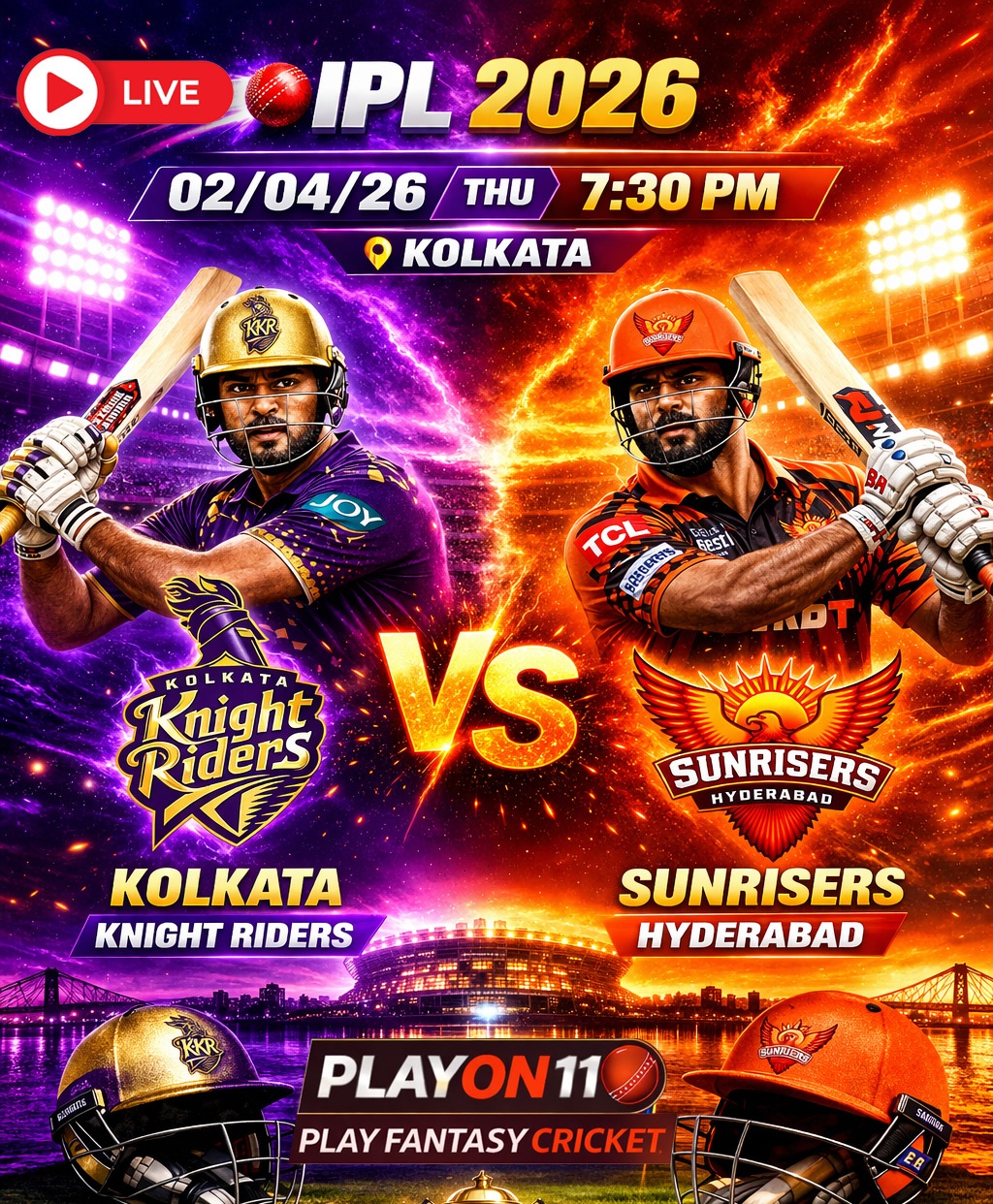 🔥 Sunrisers Hyderabad beats KKR on their home ground in a huge margin !