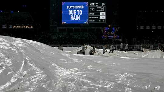 KKR get off the mark as rain washes out match against PBKS