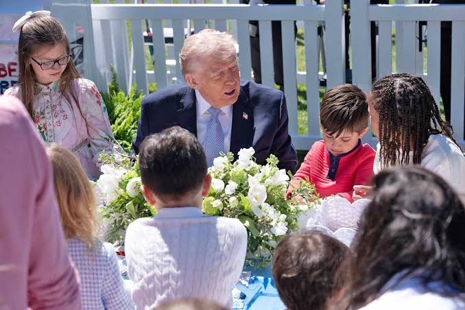 Trump Rambles About Biden and Autopens to Table of Children at White House Easter Egg Roll
