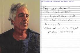 Jeffrey Epstein’s barely legible alleged suicide note revealed: ‘Time to say goodbye’