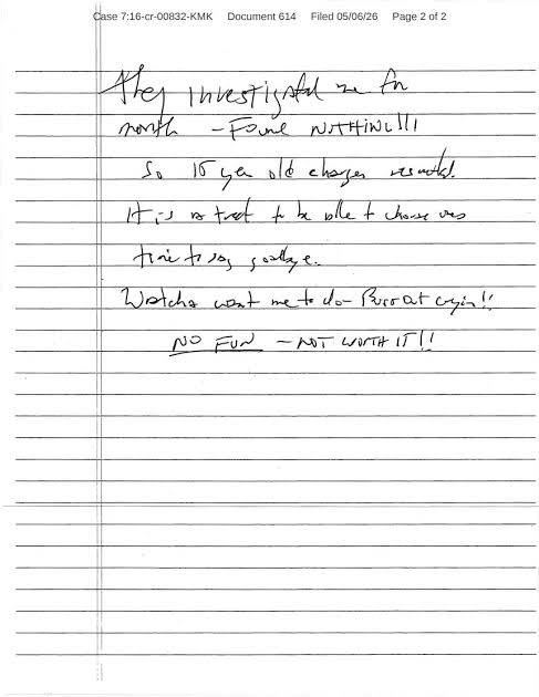 Judge releases purported Jeffrey Epstein suicide note