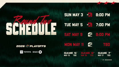 Minnesota Wild Second Round Stanley Cup Playoff Schedule Announced