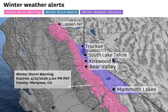 Winter storm warning for Sierra as another multi-foot dump expected