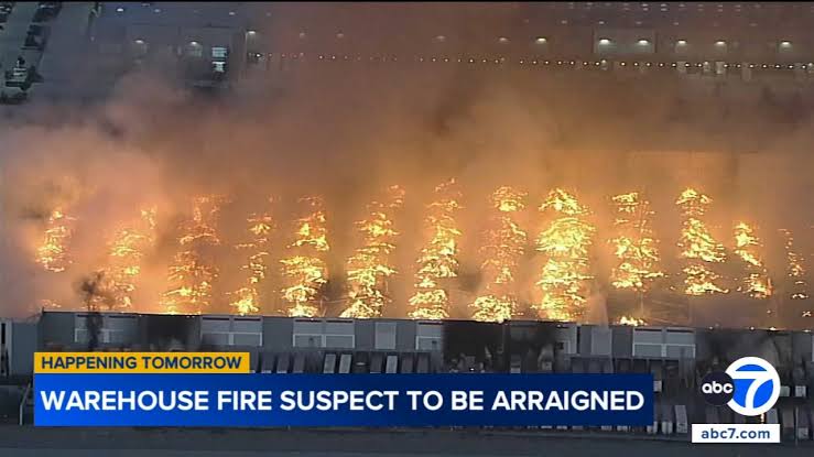 Ontario warehouse fire suspect charged with several counts of felony arson