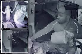 Killer FedEx driver Tanner Horner seen cleaning truck after murdering Athena Strand in disturbing security footage