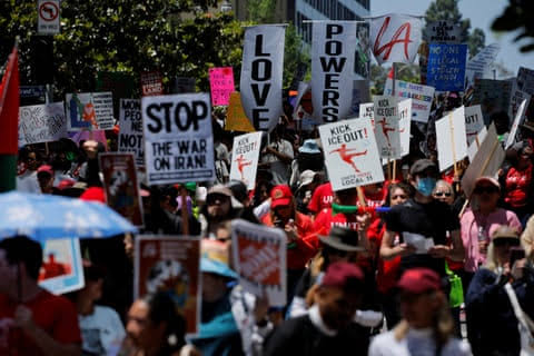 May Day protests across US draw huge crowds – in pictures