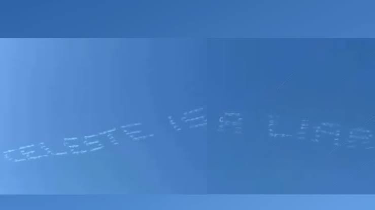 ‘Celeste is a liar’ message written in sky above Coachella