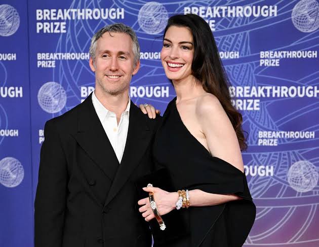 Anne Hathaway Wows in Classic LBD With Husband Adam Shulman Amid Her Couture 'Devil Wears Prada' Press Tour