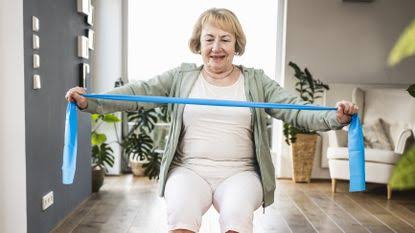 This four-move resistance band workout for seniors will improve mobility and build functional strength