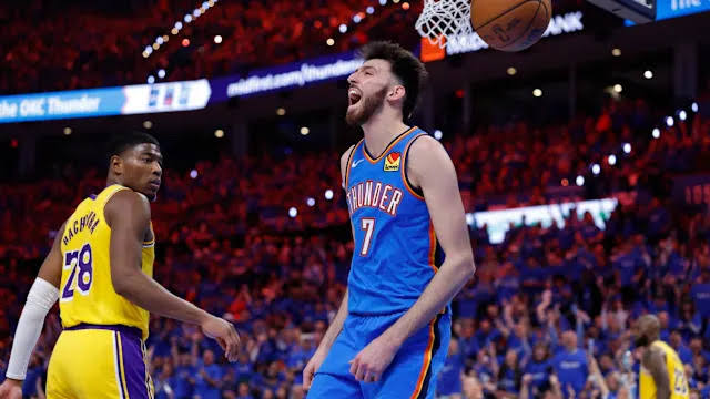 Holmgren has 24 points to help Thunder top Lakers 108-90 in Game 1 of Western Conference semifinals