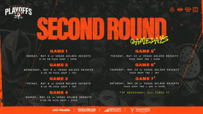 Ducks Second Round Schedule Announced