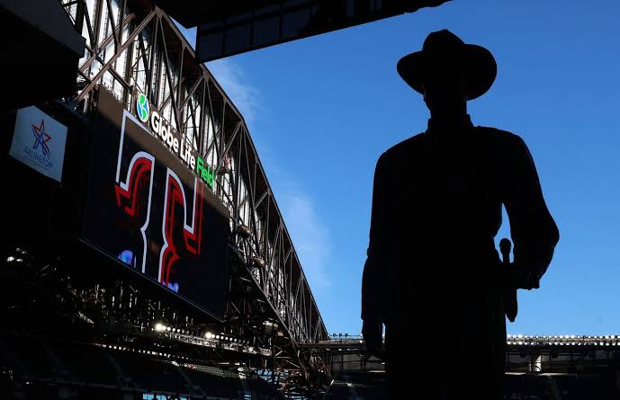 This statue was too controversial for a Dallas airport. Why did the Texas Rangers give it a home?