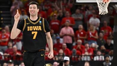 Ninth-seeded Iowa continues improbable March run, beating Nebraska 77-71 to reach Elite Eight