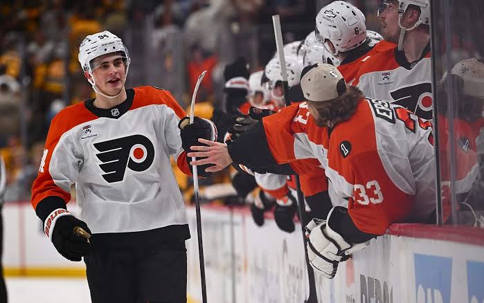Flyers’ Porter Martone seems ready for the spotlight, with help from a good friend