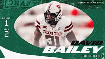 Jets Select Texas Tech Edge David Bailey with 2nd Overall Pick in 2026 NFL Draft