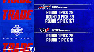 Buffalo Bills trade 26th overall pick to Houston Texans, receive No. 28 overall in pick-swap