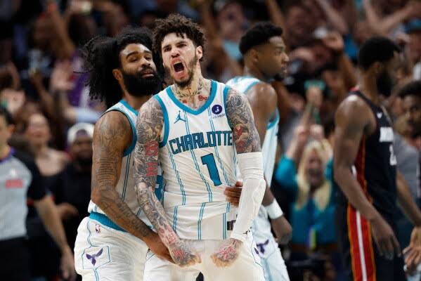 LaMelo Ball's layup, Miles Bridges' block at buzzer give Hornets 127-126 win over Heat in play-in