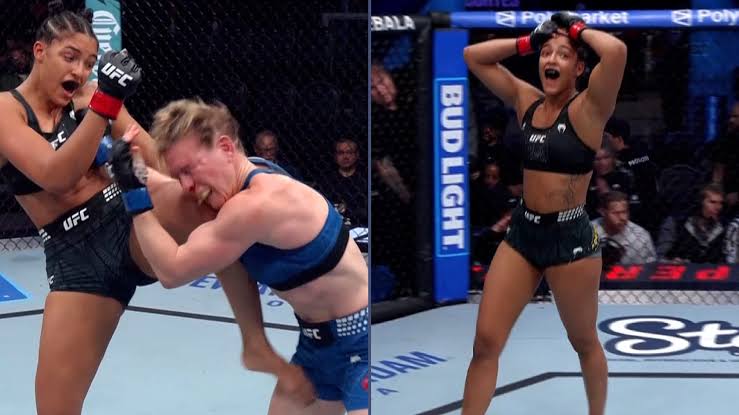 20-year-old 'Golden Girl' Alice Pereira lands all-time violent UFC KO