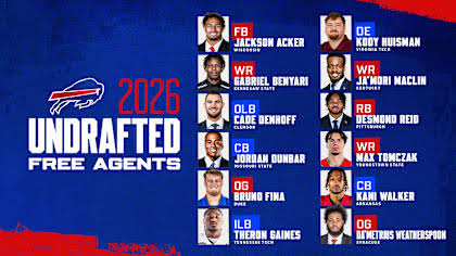 Buffalo Bills sign 12 undrafted free agents for 2026