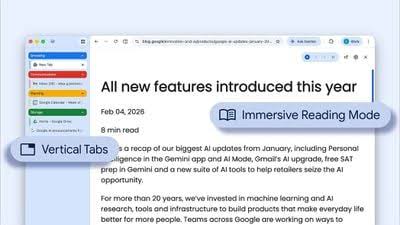 Google Brings Vertical Tabs and Improved Reading Mode to Chrome