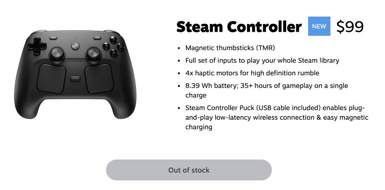 The Steam Controller is already going in and out of stock.