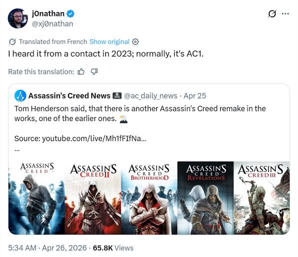 Assassin's Creed 1 Remake To Follow Black Flag Resynced