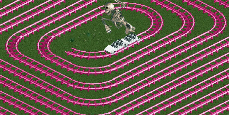 This RollerCoaster Tycoon 2 Rollercoaster Is So Unfathomably Long That It Looks Like a Motherboard