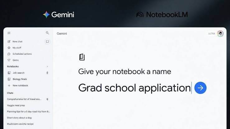 Google launches Gemini notebooks to organize chats and files