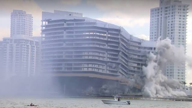 WATCH: An exclusive 23-story Miami hotel vanishes in under-20-second implosion