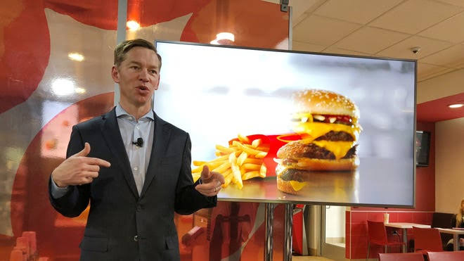 McDonald’s CEO blames his viral tiny burger bite on his mom