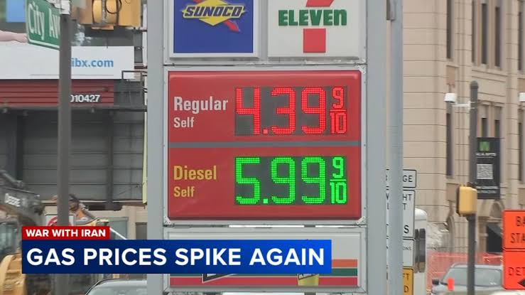 Philadelphia-area gas prices rise 15 cents overnight amid broader surge