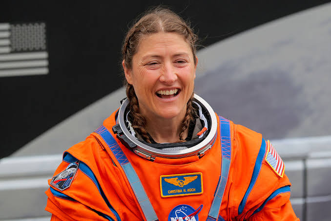Christina Koch is first woman to journey around the moon