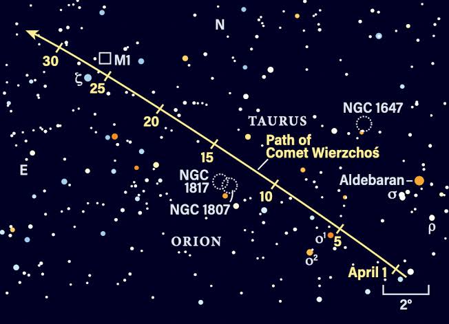 The Sky Today on Sunday, April 5: Your last glimpse of Comet Wierzchoś?