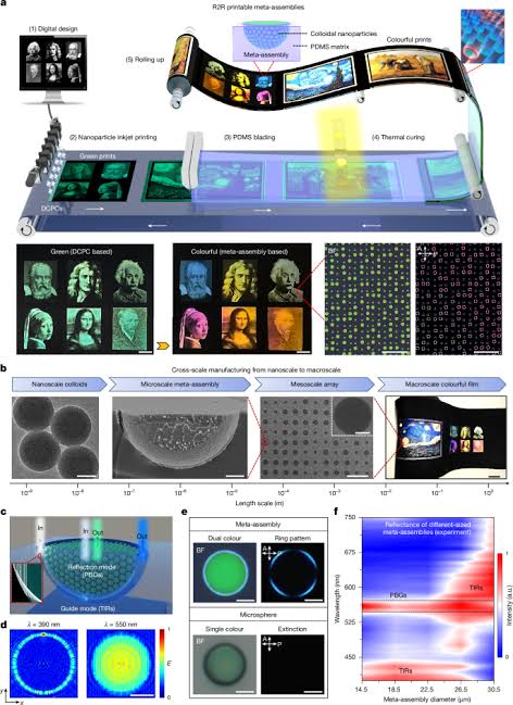 Printable meta-assemblies enable synergetic colouration