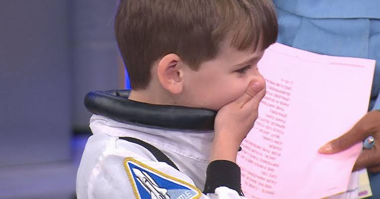 Artemis II crew gives 5-year-old aspiring astronaut Commander Jack a new spacesuit: "It says NASA!"