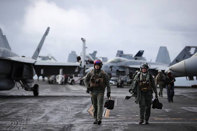 Third U.S. aircraft carrier arrives in waters near Iran