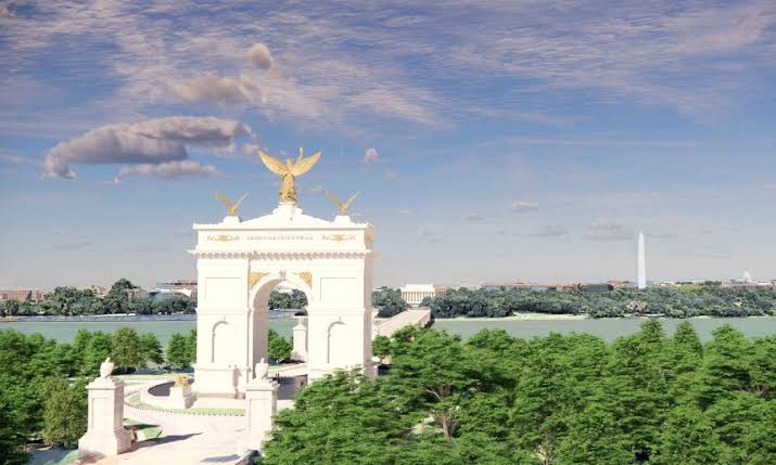 Trump administration unveils renderings of its proposed gold-accented arch