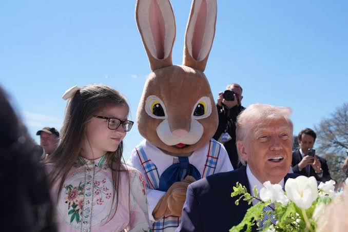 With the Easter Bunny at his side, Trump won’t stop talking about Iran